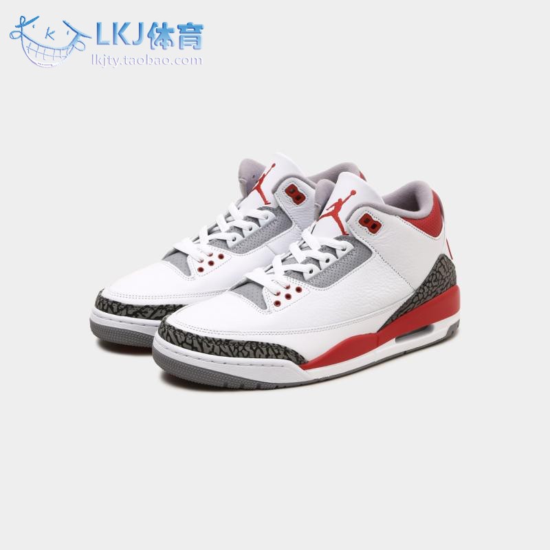 LKJ体育 Air Jordan 3 AJ3火焰红白红复古篮球鞋 DN3707-160-封面