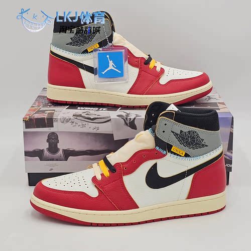 AJ1Union联名白红灰篮球鞋