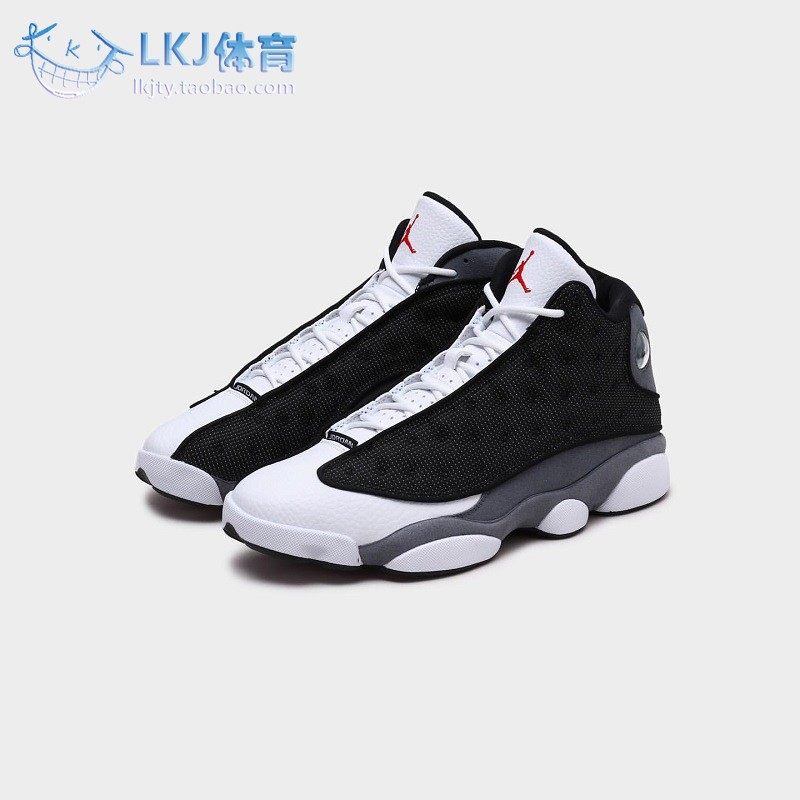AJ13黑火石黑白灰篮球鞋