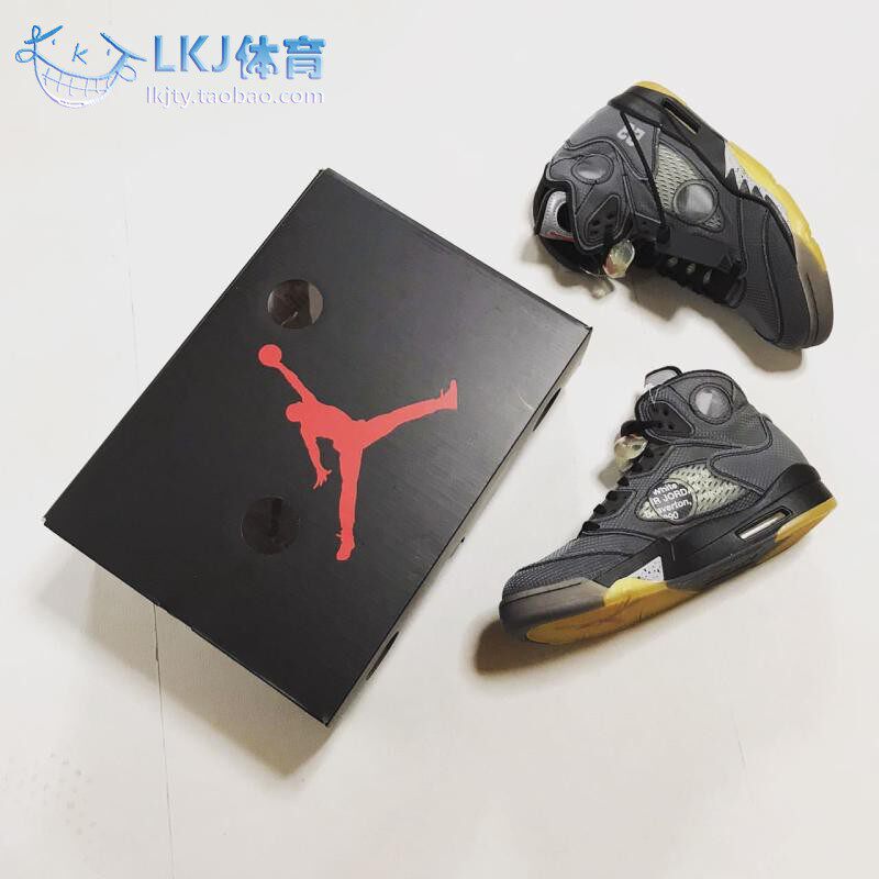 air jordan 5 x off-white aj5 ow联名黑蝉翼 篮球鞋 ct8480-001
