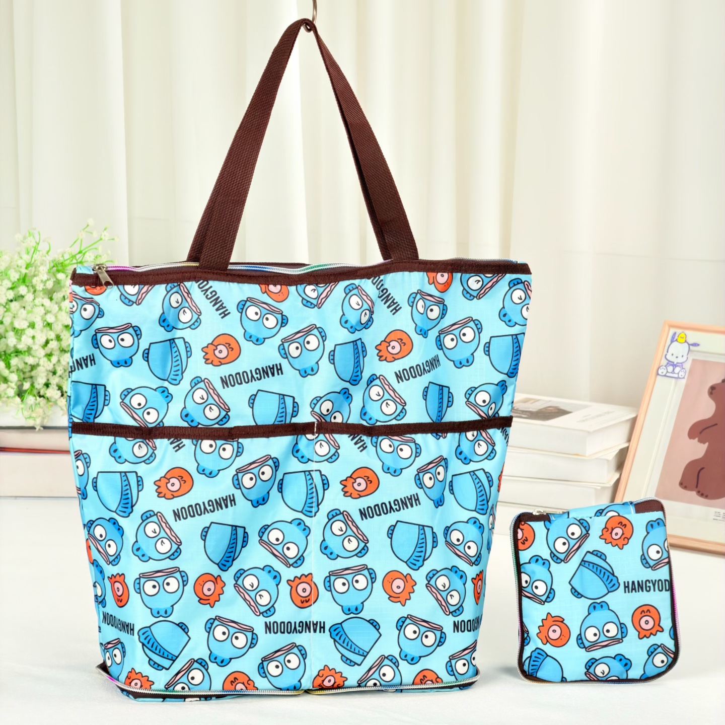 卡通折叠防水布大容量单肩购物袋