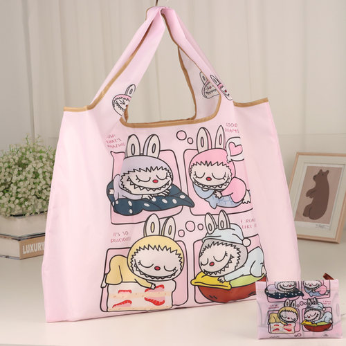 labubu大号折叠购物袋单肩环保包