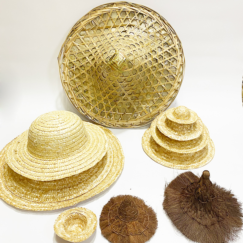 手工学生帽拍照道具竹编