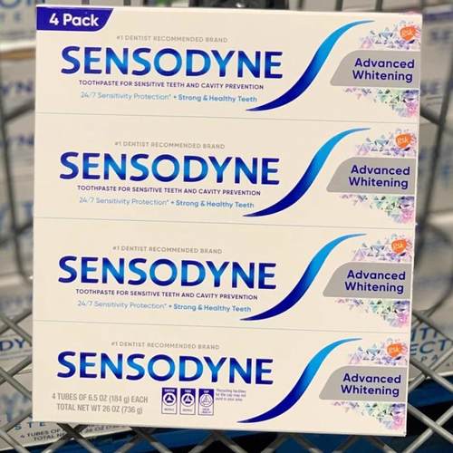 开市客美国Sensodyne舒适达抗敏牙膏去渍敏感性牙齿适用4支*184g