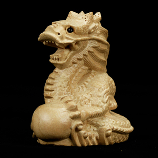 木龙摆件木雕龙摆件青龙摆盘龙设生肖龙桃木青龙工艺品