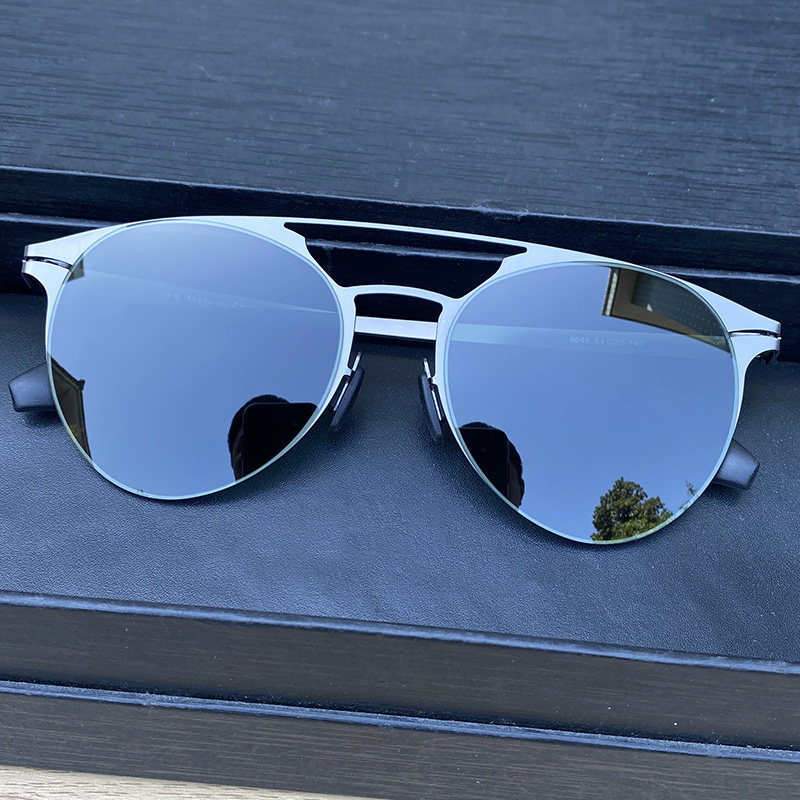 马登无螺丝圆形偏光太阳镜男女时尚高清墨镜轻弹舒适防紫外线眼镜