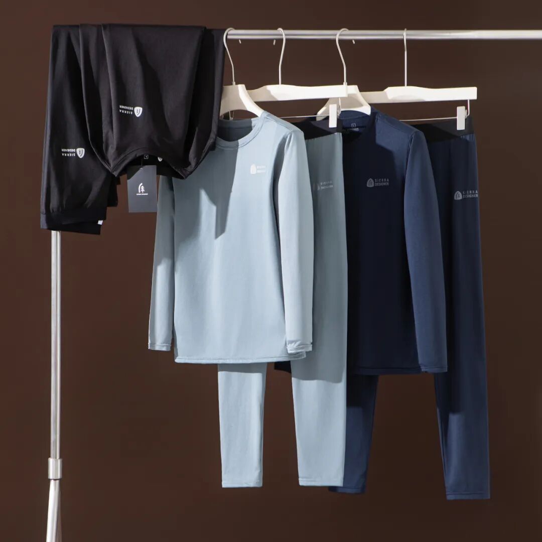 冬季户外运动纯色保暖内衣套装