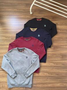 外贸日单秋冬男士不倒绒加绒加厚运动休闲保暖圆领套头卫衣外套潮