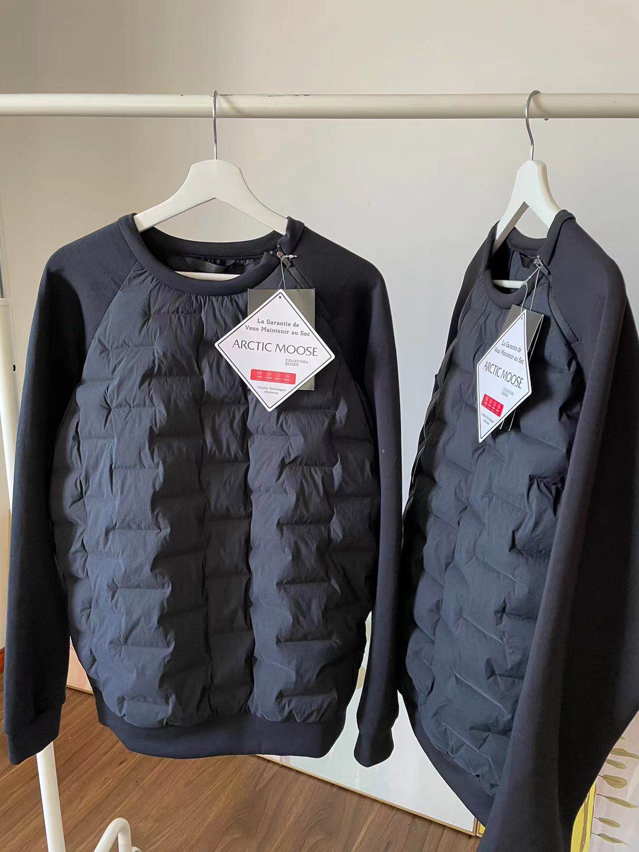 外贸日单 户外秋冬新款个性防风保暖C棉圆领套头打底棉衣夹克外套