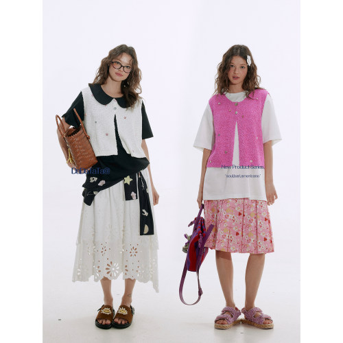 晶咕白标DADATATA【浮光森林】大码Artifact莱赛尔针织马甲女夏季