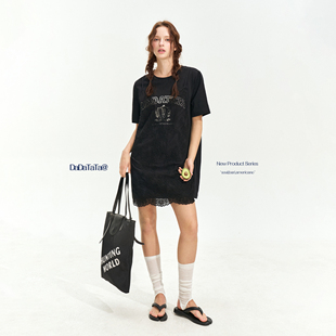 都市叛客 晶咕白标DADATATA 7晚8点NEW T恤 设计感针织短袖