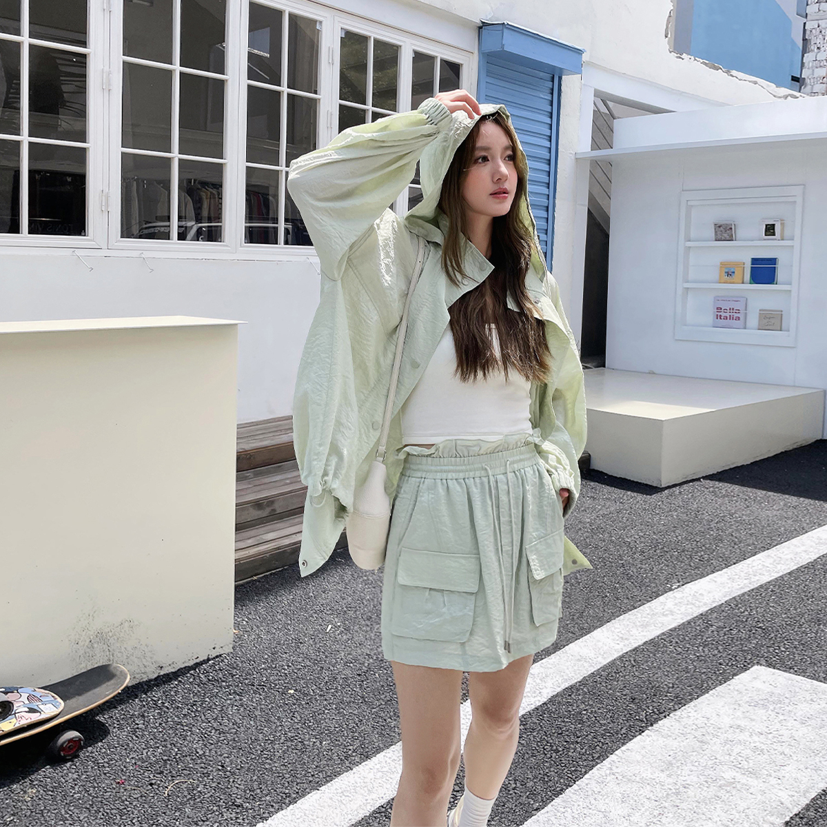 晶咕2024秋季防晒外套工装裤套装