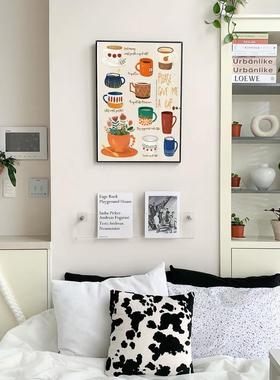 简约北欧Please现代茶杯咖啡温馨壁画 咖啡道具网红咖啡店海报