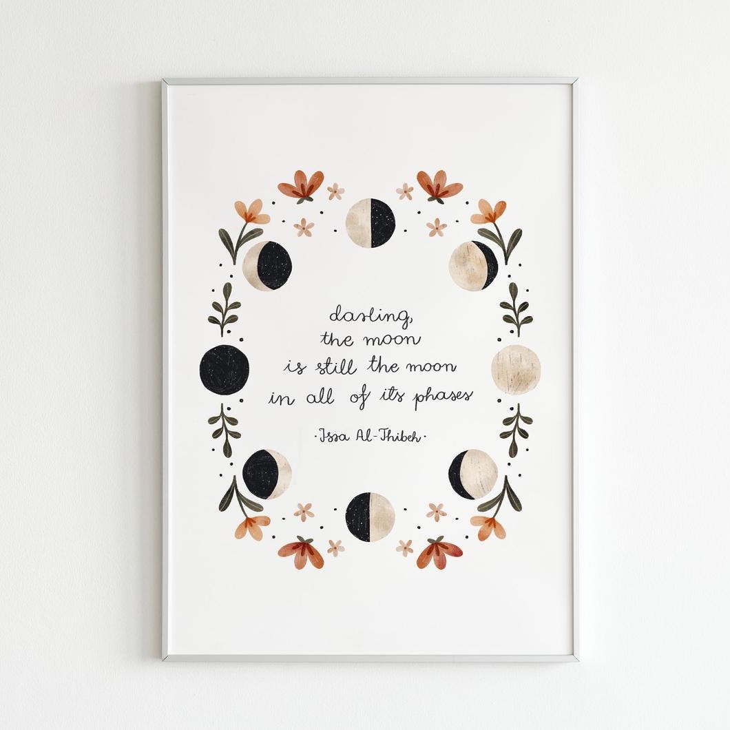 moon phases|  北欧温柔 浪漫月亮不同阶段艺术海报 装饰画