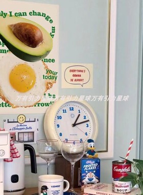 绿色牛油果煎蛋纸质海报 韩国ins新鲜食物摄影现代清新客厅装饰画