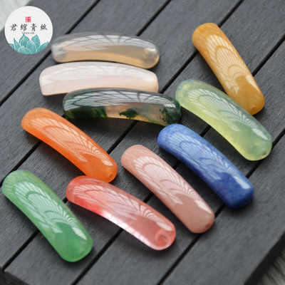 天然石玛瑙编绳双孔半镯手牌