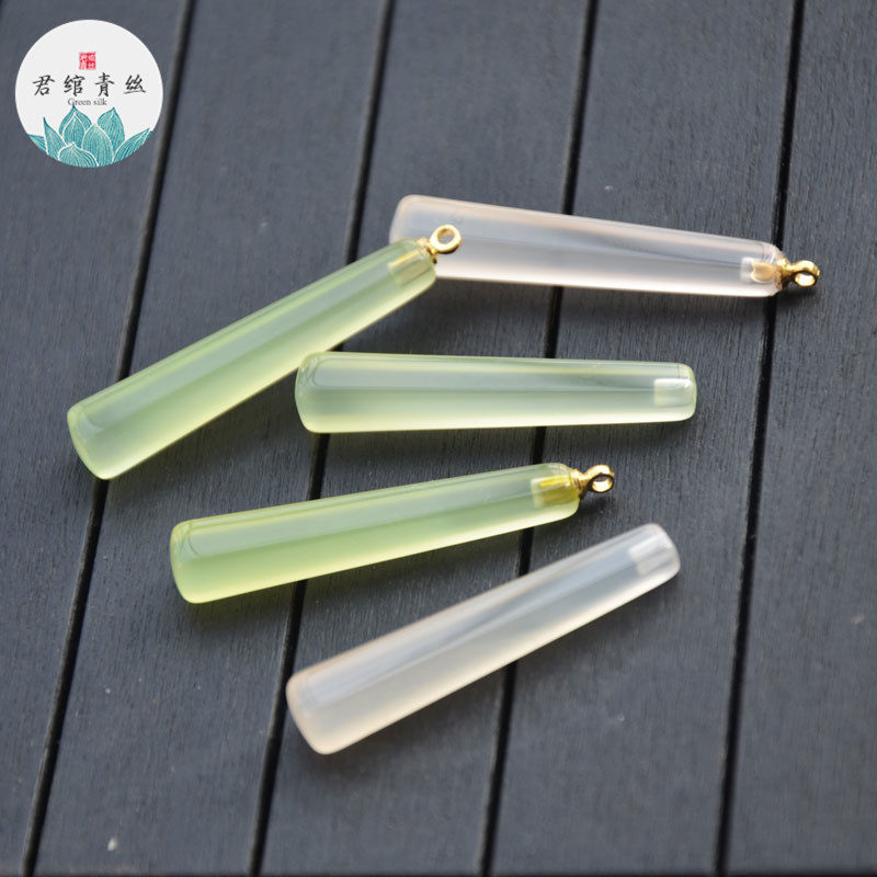 纯天然无优化手工雕刻玛瑙方形水滴6*36MM吊坠耳环坠饰品配件DIY