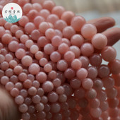 君绾青丝天然石豆沙色雕圆珠串珠项链手链散珠长链手工饰品配件DI