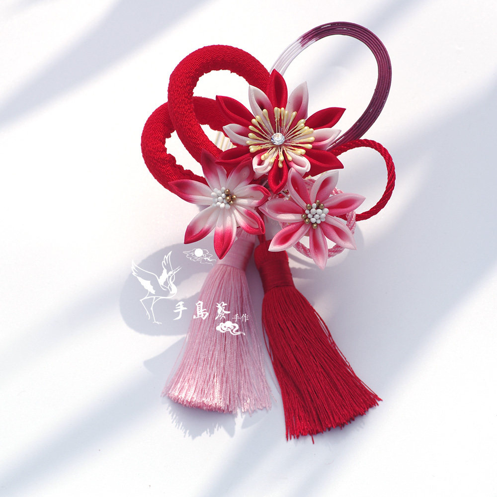 日本和服浴衣和风发饰配饰头饰 丸钮  水引 细工花簪 热卖 百搭