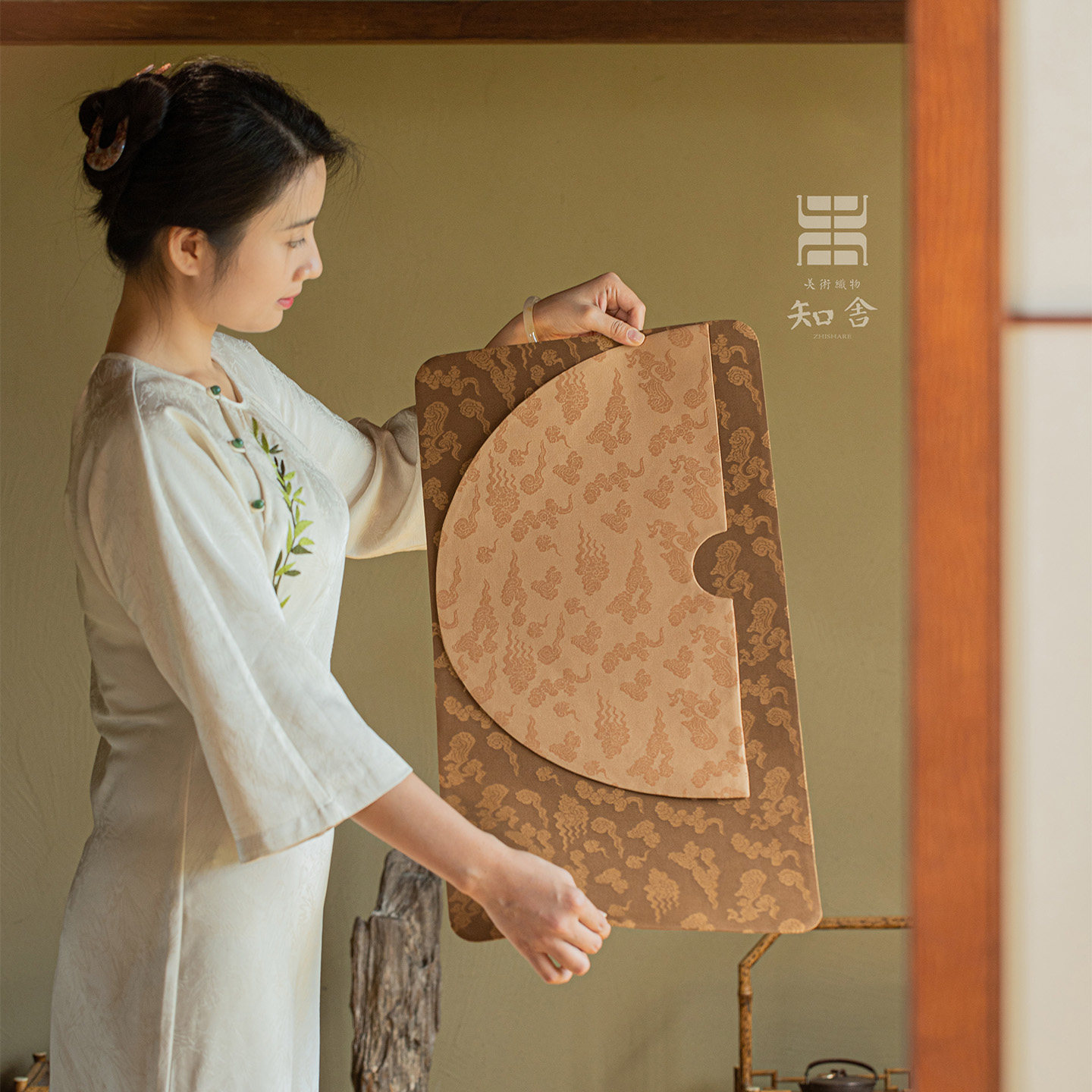 知舍·精棉云纹干泡席手工双层新中式复古宫廷风茶垫,居家布艺,茶席,淘宝优惠券,粉丝福利购,淘宝优惠卷