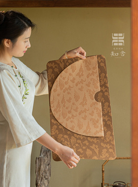 知舍·精棉云纹干泡席手工双层新中式复古宫廷风茶垫