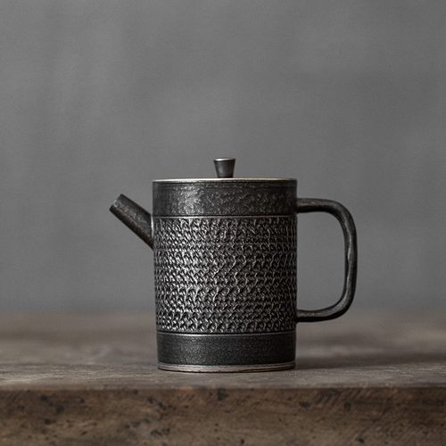 新款银斑釉泡茶壶复古跳刀工艺茶壶泡茶创意手工高档茶艺小品壶