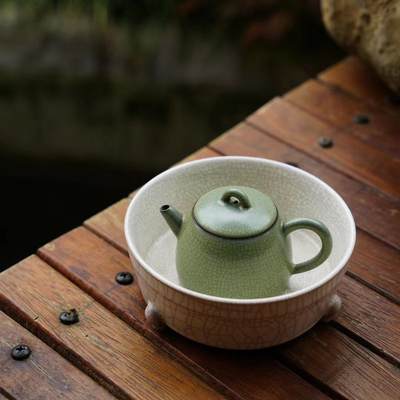 景德镇FST老岩泥腰线苹果壶苏打釉复古陶壶纯手工煮茶壶泡茶壶