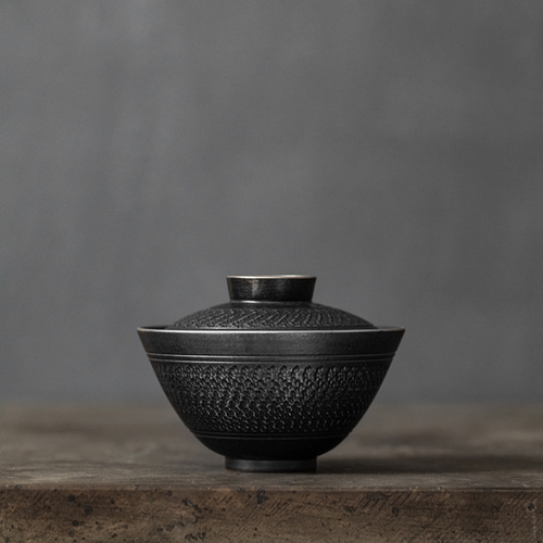 纯手工银斑釉泡茶碗陶瓷大号中式茶道防烫手抓壶创意带盖陶瓷盖碗