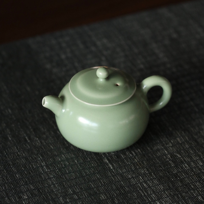 吴俊杰龙泉窑全手工豆青色功夫茶具大容量高颜值简约泡茶壶单壶