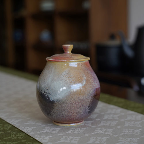 景德镇陶瓷纯手工茶叶罐窑变釉茶仓储存罐功夫茶具家用小瓷罐