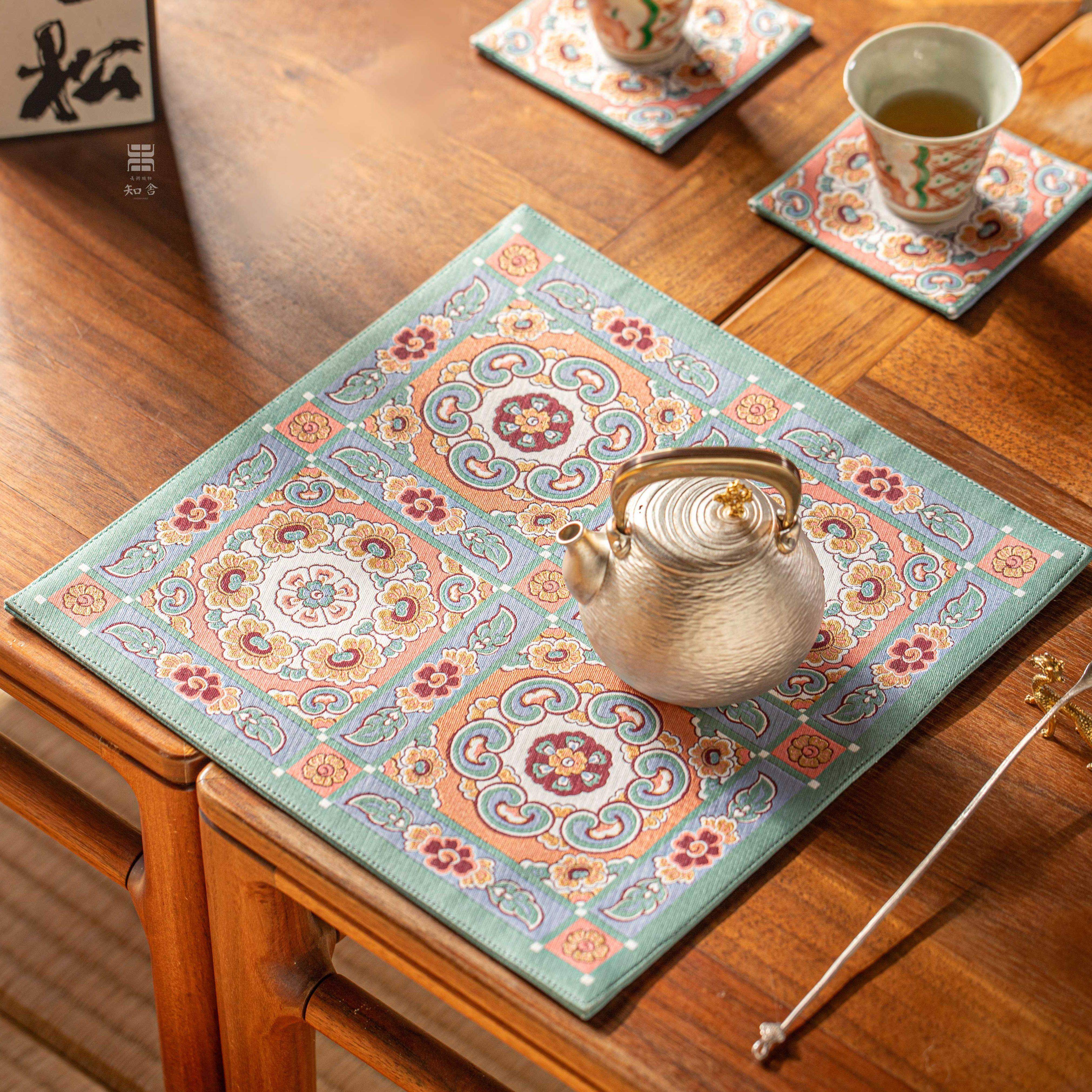 知舍·团花藻井纹茶席 复古 新中式轻奢 高端茶桌台布双面茶席,居家布艺,茶席,淘宝优惠券,粉丝福利购,淘宝优惠卷