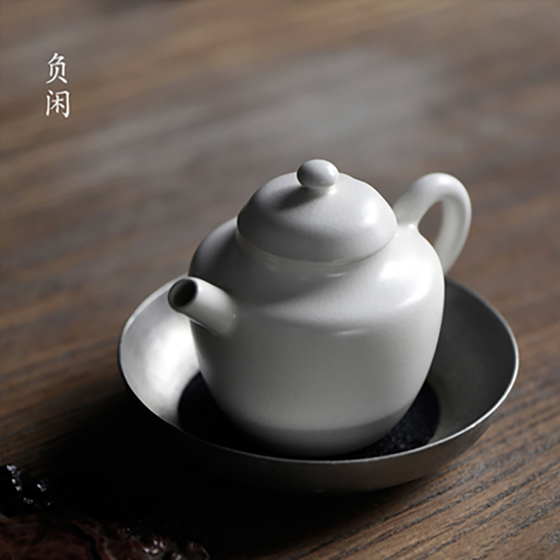 景德镇FST苏打釉泡茶壶陶壶茶具白色小壶可养开片陶壶复古手工