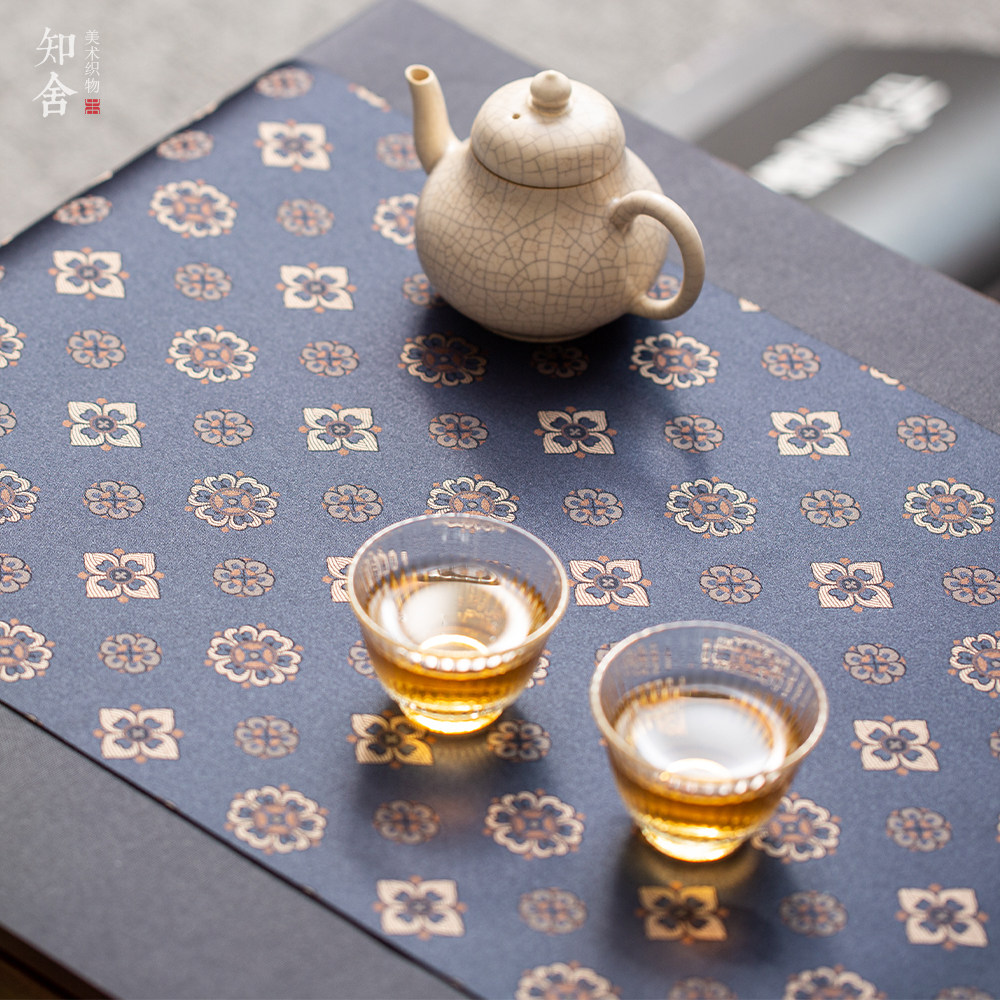 四瓣花菱纹织锦茶席防水中式桌旗禅意茶台布高端茶几桌布喝茶知舍,居家布艺,茶席,淘宝优惠券,粉丝福利购,淘宝优惠卷