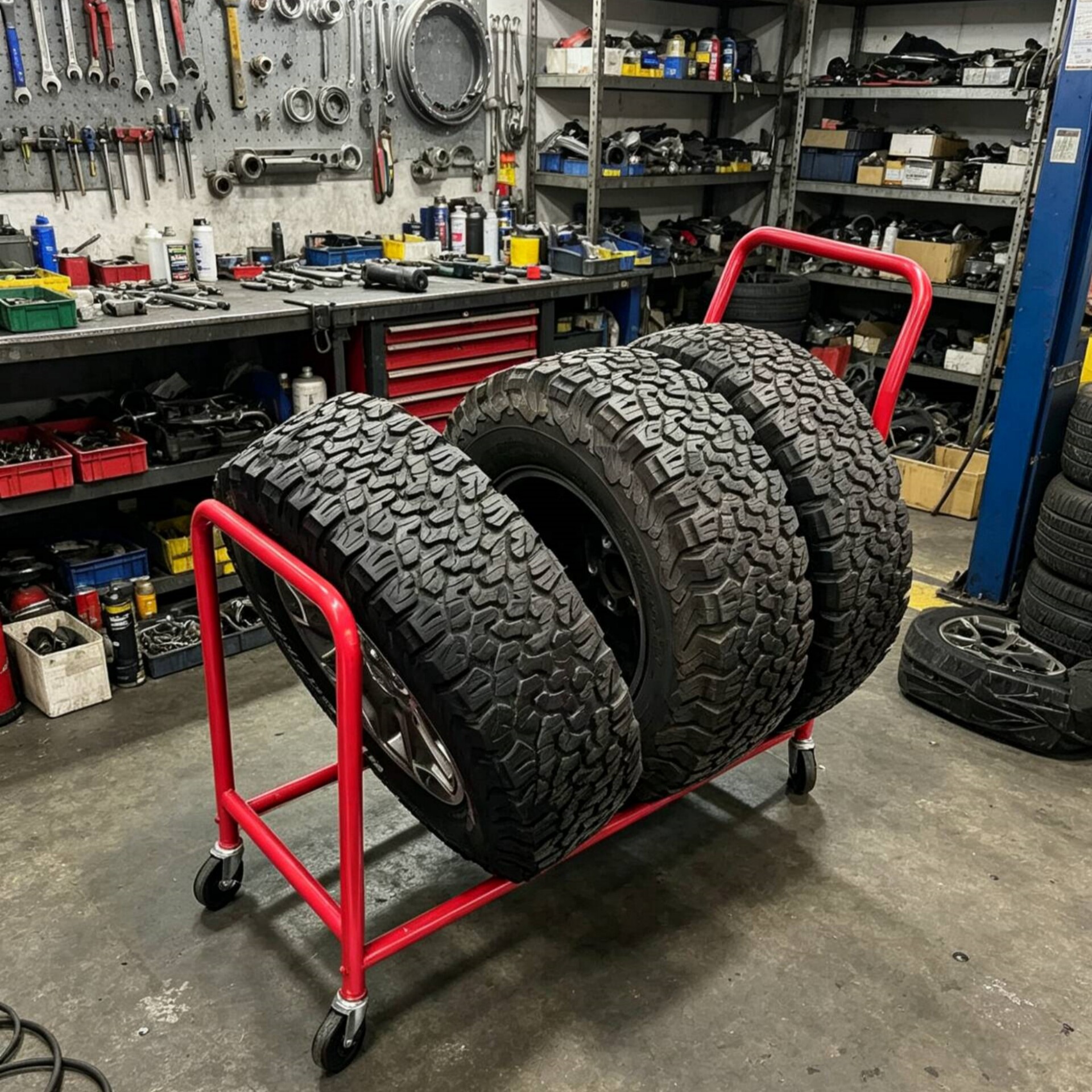 4s店轮毂展架轮胎店货架汽修厂4S店轮胎移动摆放架收纳架轿车卡车