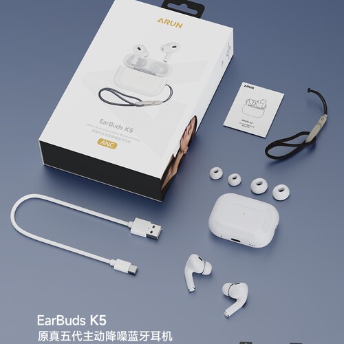 正品海陆通蓝牙耳机K5 TWS原真五代耳塞式主动降噪蓝牙V5.4即连