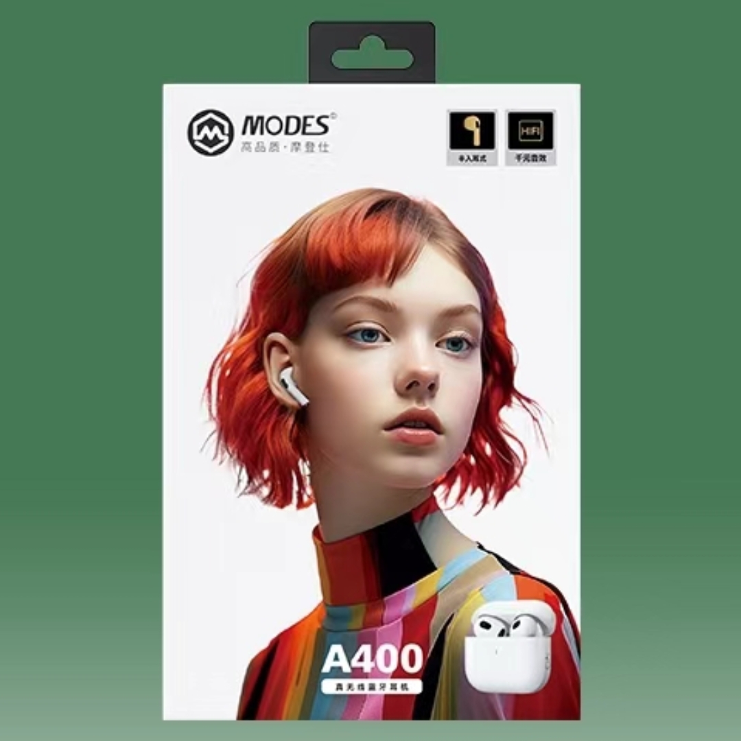 正品MODES/摩登仕蓝牙耳机A400半入耳式高配版真无线TWS通话降噪