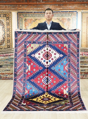 天匠美式复古客厅地毯手工地毯别墅地毯上门试铺122x183cm