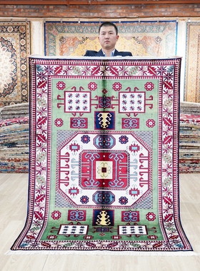 天匠美式复古客厅地毯别墅卧室手工地毯新疆地毯122x183cm