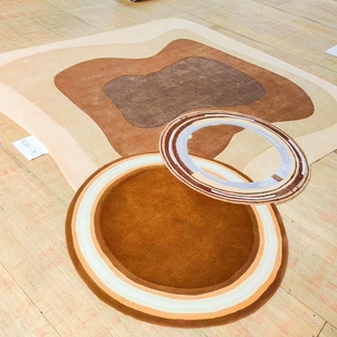 天匠异性羊毛地毯客厅沙发卧室飘窗毯 撞色条纹个性