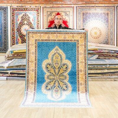 天匠土耳其进口波斯地毯handmade silk rugs真丝地毯122x183cm
