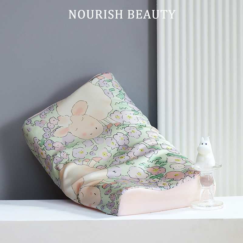 润美儿童乳胶枕套单人真丝枕套30×50单个小枕头套真丝记忆枕芯套