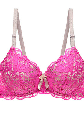 撞色性感欧美文胸 少女聚拢日系蕾丝95C大码薄杯内衣拼色甜美胸罩