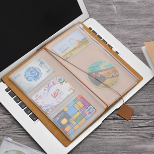 旅行者笔记本PVC拉链收纳袋TN配件名片卡片票据袋半透明手账内芯