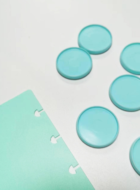 33mm浅蓝色蘑菇孔活页圈HP Planner作书装订环相册手账环扣塑料彩