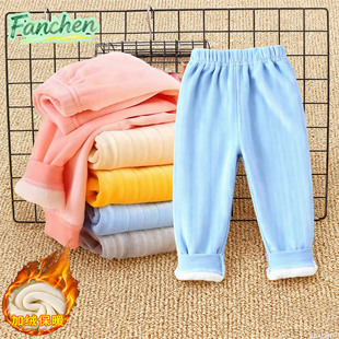 儿童加绒保暖裤男童单独内穿打底秋裤男宝婴儿一体绒加绒裤子外穿