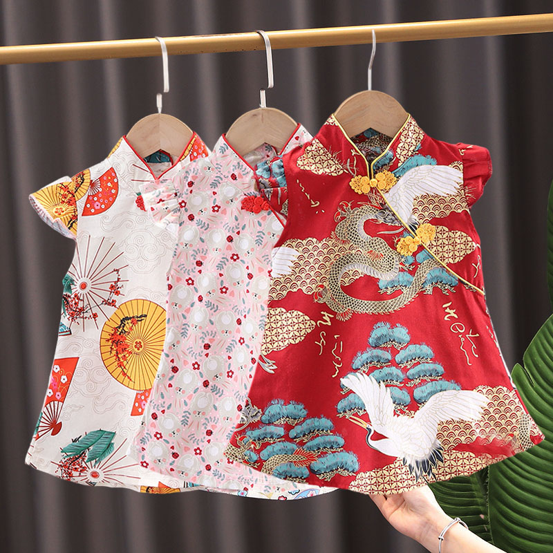 0-5岁女童旗袍裙公主中国风复古