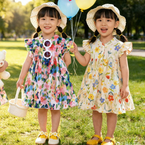 碎花连衣裙短袖韩版女童夏季洋气