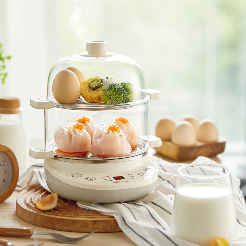 小熊煮蛋器ZDQ-C14Q8 双层家用定时煎蛋器蒸蛋器防干烧双层蒸碗