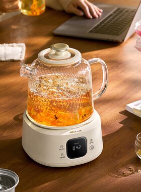 小熊全玻璃恒温养生壶YSH-E12S2炖煮一体烧水壶1.2L容量煮茶壶新