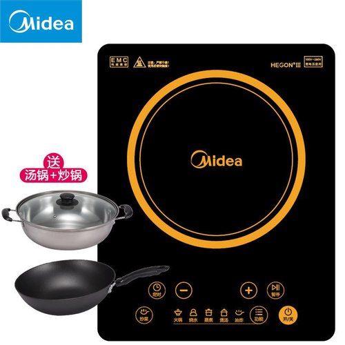 Midea/美的 C22-HT2218HM电磁炉家用大火力触屏电磁炉智能电池炉